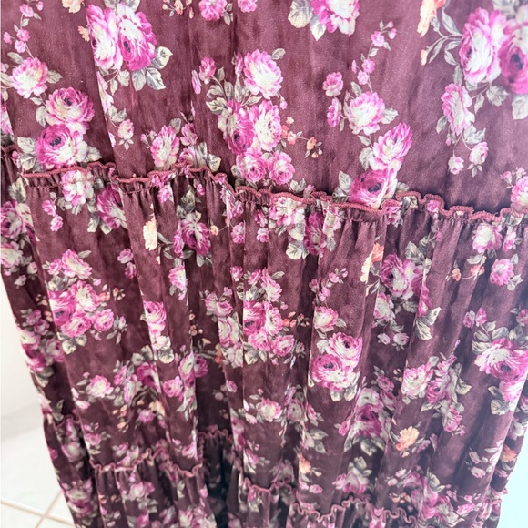Floral Velvet Sleeveless Maxi Dress From Natural Life. Size Large - Picture 5 of 5